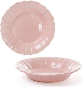 Набір 6 глибоких тарілок Leeds Ceramics SUN Ø23см, кам'яна кераміка (рожеві)