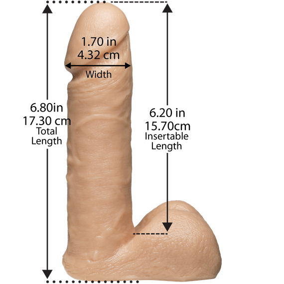 Фаллоимитатор Doc Johnson Vac-U-Lock - 6 Inch ULTRASKYN Cock White, диаметр 4,3см | Зображення 2