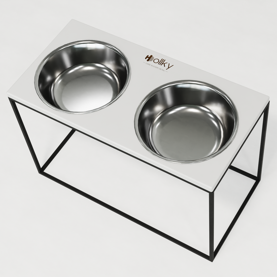 Миски на підставці для дуже великих собак Hollky Base XXL40 (2 × 2,8 л) BXXL40-643240-BLWH | Зображення 4