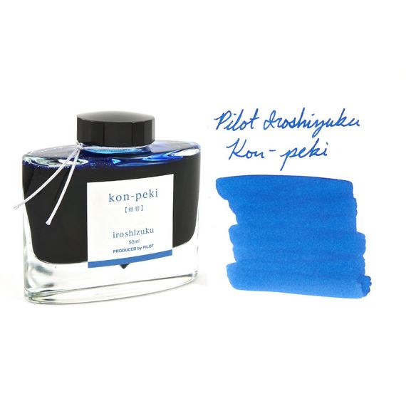 Элитные чернила для перьевых ручек Pilot Iroshizuku Ink 50мл, синий (kon-peki/глубокий лазурно синий)