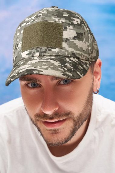 Шестиклинная бейсболка с велкро пиксель