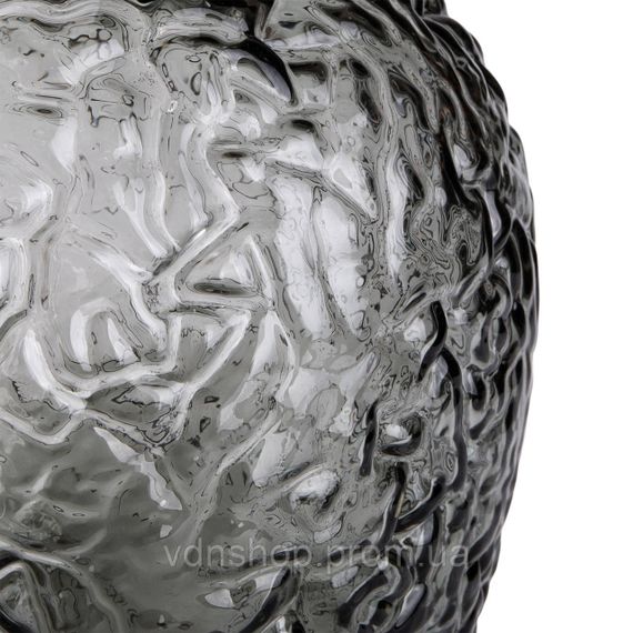 Ваза для квітів зі скла, декоративна кругла, 30 см, сіра HP-1731 | Зображення 2