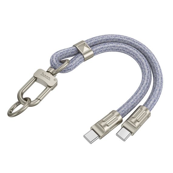 Дата кабель-шнурок Hoco GH5 Elegant Type-C to Type-C (0.21m) Denim Blue | Зображення 3