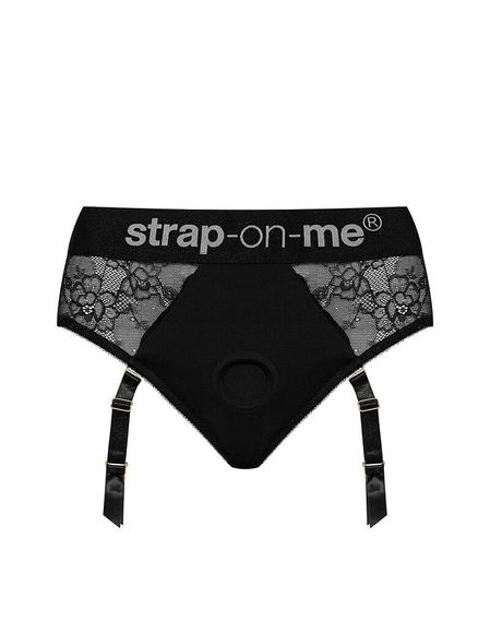 Мереживні трусики для страпона з підв’язками для панчіх Strap-On-Me DIVA HARNESS - XS | Зображення 2