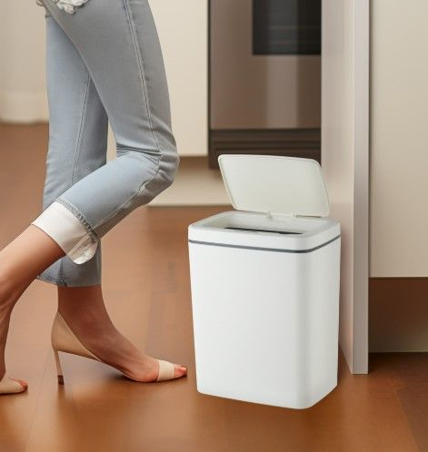 Відро для сміття сенсорне прямокутне Mixxus WAVE-TC0110 White 10 л біле (MI7073) | Зображення 2