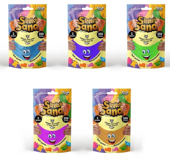 Кинетический песок "Stretch Sand" STS-04-02U Danko Toys 350 гр, в пакете (4823102804798) Оранжевый