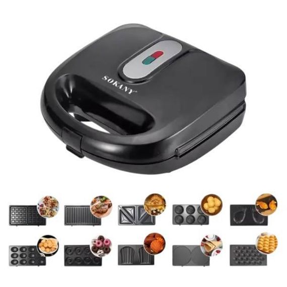 Мультимейкер 10в1 со сменными пластинами с антипригарным покрытием 750 Вт SOKANY SK-8021-10