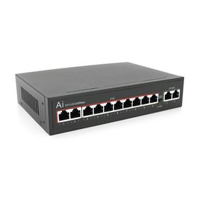 POE комутатор Merlion 10 POE 10/100 + 2 RJ45 10/100 вбудований блок живлення
