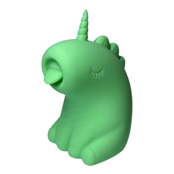 Стимулятор клитора с язычком UNIVIBE Единорог, 10 режимов, зелёный sexstyle | Зображення 1