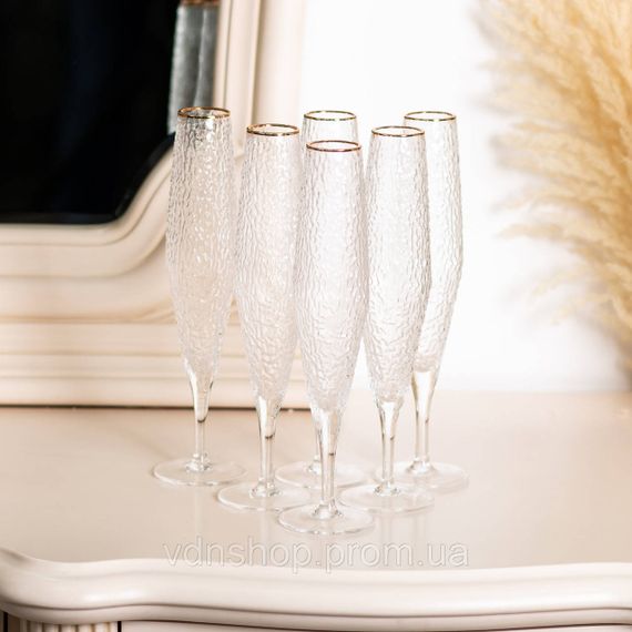 Бокалы для шампанского 250 мл, высокая ножка, набор из 6 штук HP-16-4 | Зображення 2