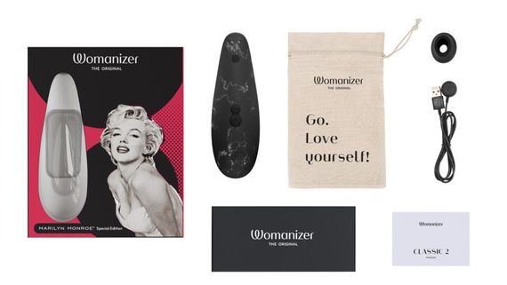 Вакуумный стимулятор клитора Womanizer Marilyn Monroe Black Marble sexstyle | Зображення 9