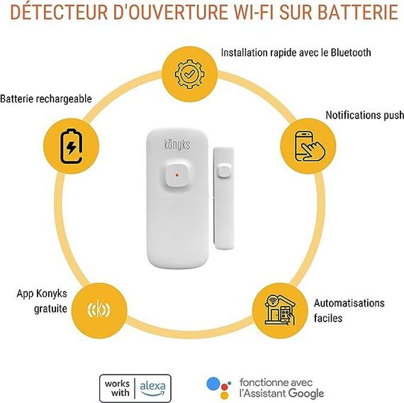Датчик открытия двери Wifi , окна, беспроводной Konlen KL-WD00 Iphone & Android App | Зображення 5