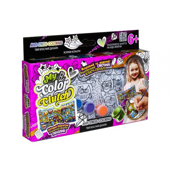 Пенал розмальовка "My color Clutch" Danko Toys CCL-01-01U  Сови