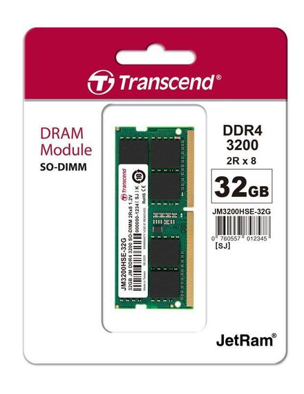Пам&#039;ять ноутбука Transcend DDR4 32GB 3200 JM3200HSE-32G | Зображення 1
