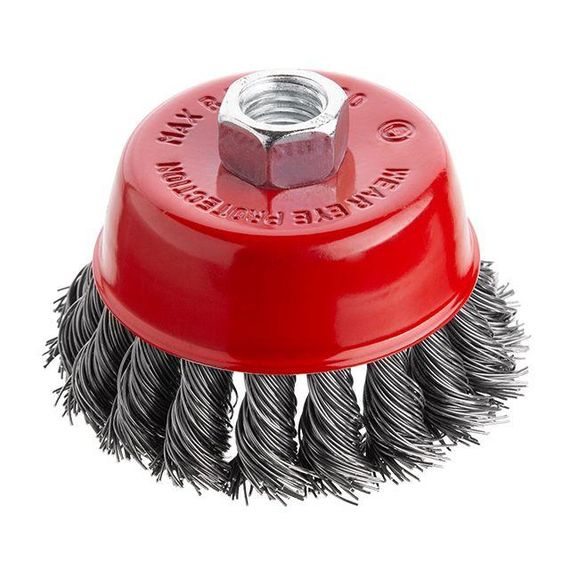 Щітка чашкова 75 мм, для КШМ, М14 (пучки крученого дроту) INTERTOOL BT-2075