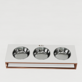 Миски на подставке для котов и маленьких собак Hollky Base Bar (3 × 0,45 л) Bar-54187-GLWH