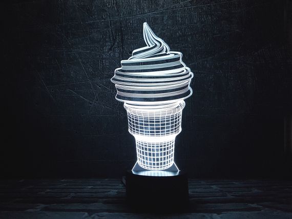 Змінна пластина для 3D світильників "Морозиво" 3DTOYSLAMP