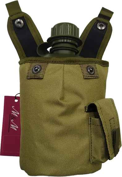 Фляга пластикова 1000 мл хакі в чохлі М&М 1 Coyote Койот (213393) | Зображення 1