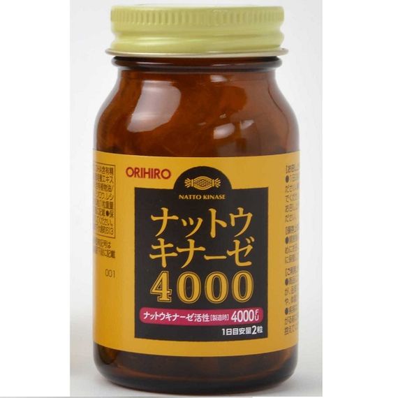 Комплекс для профілактики тиску та кровообігу Orihiro Nattokinase 4000 FU 470 mg 60 Caps | Зображення 1