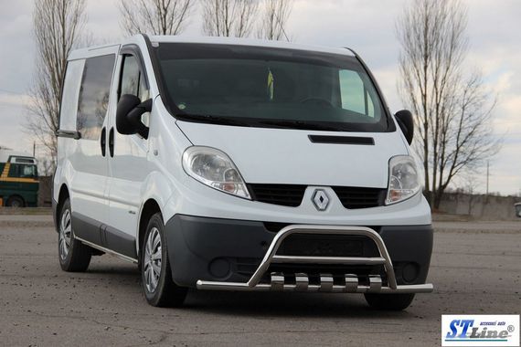 Кенгурятник с усами WT003-15 (нерж.) для Nissan Primastar 2002-2014 гг | Зображення 2