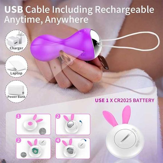 Вагінальні кульки Кегеля з вібрацією 12 режимів Фіолетовий | Зображення 2