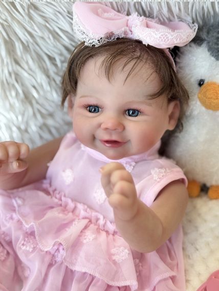 Колекційна Силіконова Лялька Реборн Немовля Новонароджена Дівчинка Римма (Вінілова Лялька) 45 см | Зображення 3