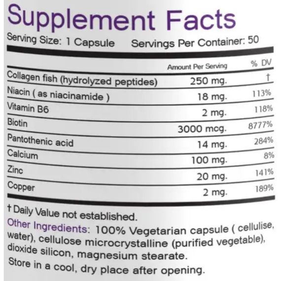 Комплекс для кожи, волос, ногтей Bionic Formula Hair, Skin & Nails 50 Caps | Зображення 1