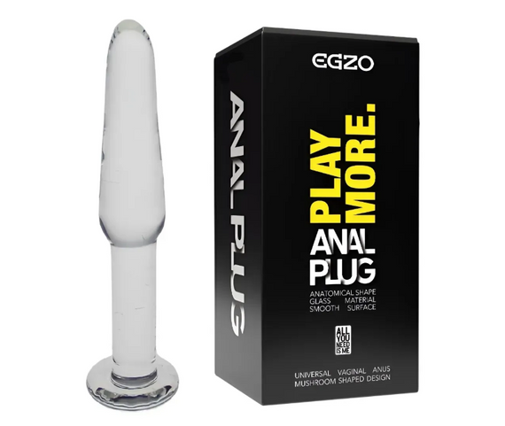 Анальный плаг из стекла EGZO EAP-M ( длина 11.5 см, диаметр 2 см Sex Aura