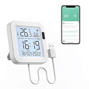 Датчик температуры eMylo WiFi s16 , гигрометр, умный термометр с приложением Smart App и регистратором данных, комнатный термометр чёрный