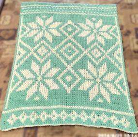 Плед плюшевий 100*110см колір 6269 ручної роботи з пряжі пуфі мо узор двобічний