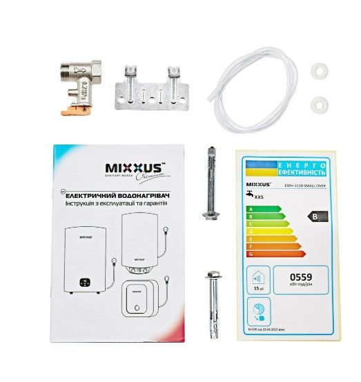 Водонагрівач Mixxus EWH-1110 SMALL OVER 10 л над мийкою, 1500 Вт, "мокрий" ТЕН, вертикальний, квадратний, білий (WH0606) | Зображення 2