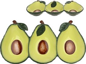Менажниця керамічна Fruits "Авокадо" 31х16см, 3 секції