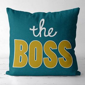 Подушка габардинова з принтом The boss 50x50 (5P_FAM021)