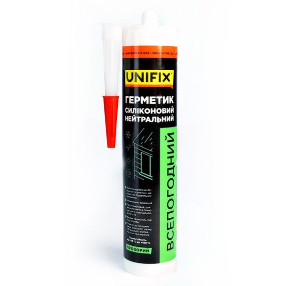 Герметик силіконовий нейтральний всепогодний UNIFIX (прозорий) 280 мл 9512781