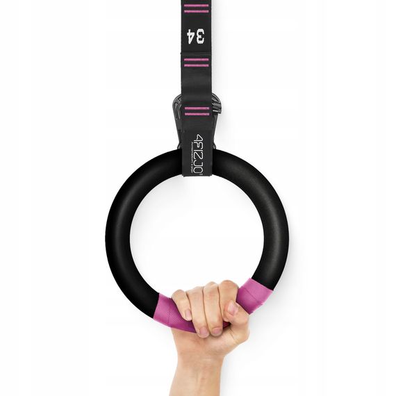Гімнастичні кільця 4FIZJO з ABS пластику, регульовані Black/Pink (P-5905973406116) | Зображення 2