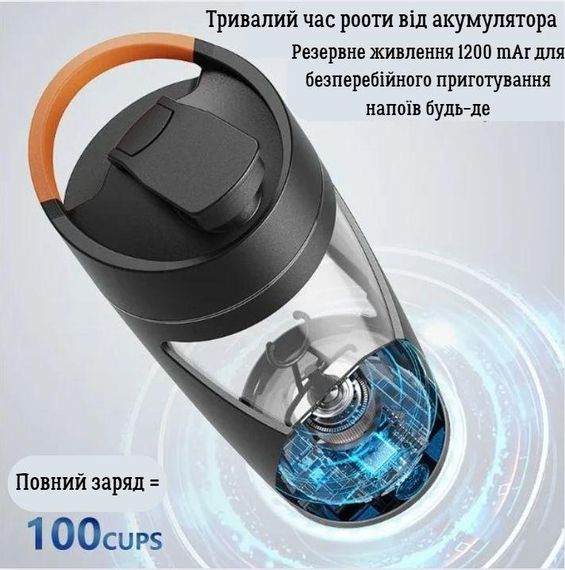 Електричний шейкер 700 мл — Чорний, USB-зарядка, антипригарне покриття та ідеальне змішування | Зображення 8