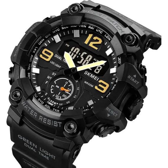 Годинник для військовослужбовців SKMEI 1965BK BLACK | Годинник скмей чоловічий | Водостійкий LY-556 тактичний годинник