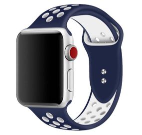 Спортивный ремешок с перфорацией Primo для Apple Watch 38mm / 40mm / 41mm - Dark Blue&White