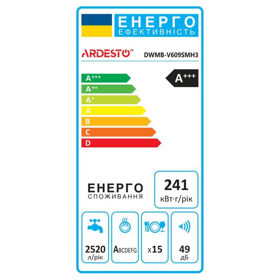 Посудомийна машина Ardesto DWMB-V609SMH3 | Зображення 1
