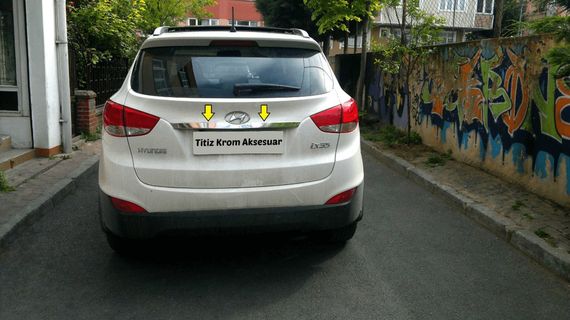Хром планка над номером (широка) Полірована нержавіюча сталь для Hyundai IX-35 2010-2015рр | Зображення 2