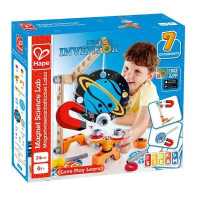 Конструктор Hape Junior Inventor Магнитная лаборатория 34 детали (E3033)