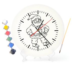 Детский набор для творчества часы раскраска Санта-Клаус 30 см (Г0065)