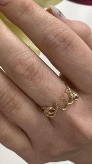 Кольцо из желтого золота с фианитом 16.5 | Зображення 1