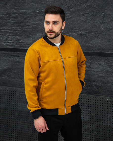 Бомбер замшевый бежевый S M | Зображення 6