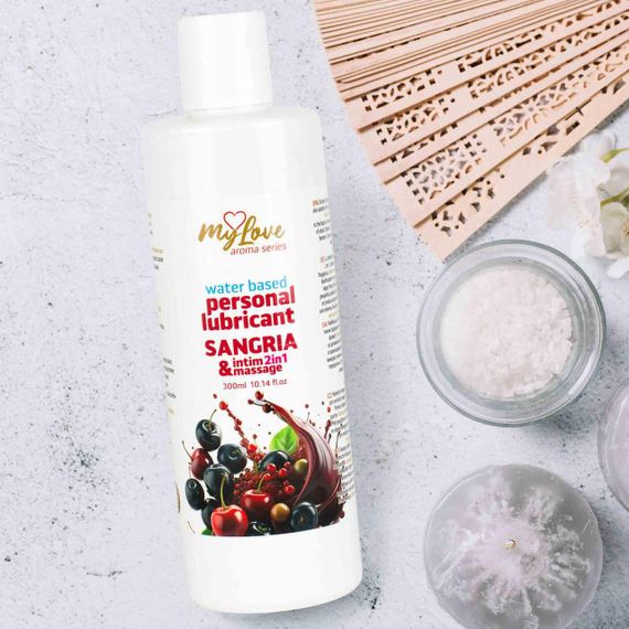 Водний лубрикант 2в1 для інтимної близькості та масажу MyLove Aroma Series Sangria (Сангрія), 300 мл Sex Aura | Зображення 3