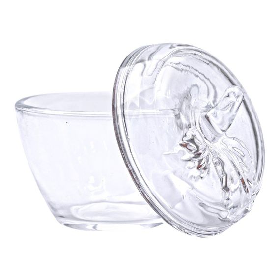 Конфетница с крышкой Ø 9.5 см ваза конфетница круглая стеклянная в форме яблока HP-4-101 | Зображення 2