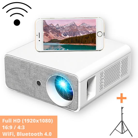 Портативний Full HD проектор XPRO PANOPLUS XRT (5200 lumen) з WiFi функцією Screen Mirroring та функцією Bluetooth колонки + Тренога 1 метр у комплекті | Зображення 1