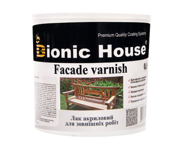 Facade Varnish Bionic-House лак для наружных работ по дереву