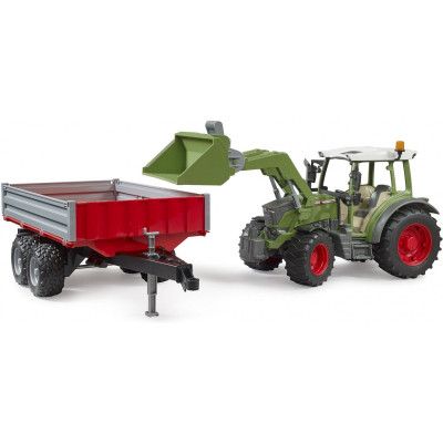 Спецтехника Bruder Трактор Fendt Vario 211 с передним погрузчиком и прицепом (02182) | Зображення 1
