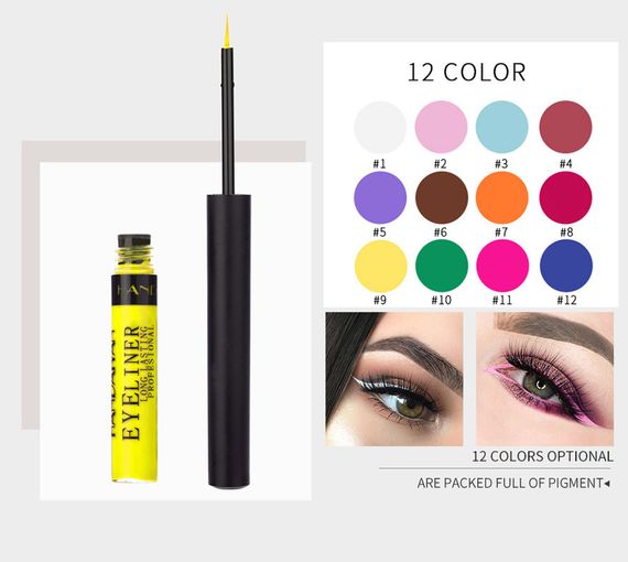 Кольорова водостійка підводка для очей HANDAIYAN Eyeliner Long Lasting Professional колір №4 Коричневий | Зображення 7